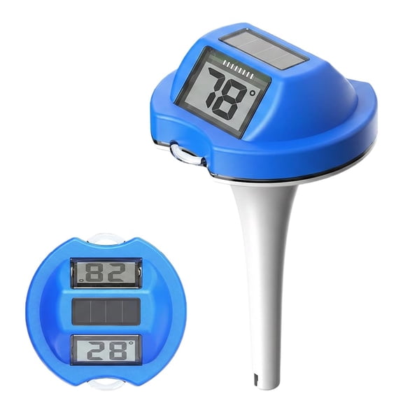 Digital Pool Thermometer, 2026 Upgrade Solar Powered Floating Water Thermometer, IPX8 Waterproof Dual Sided Large LCD Display for Swimming Pools Hot Tubs Spas (16-176°F)1Pcs