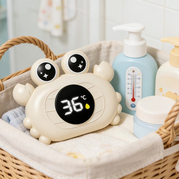 Digital Pool Thermometer Cartoon Animal Design Floating Water Temperature Gauge for Bathtub and Spa Easy Read Display 4.3 Inch