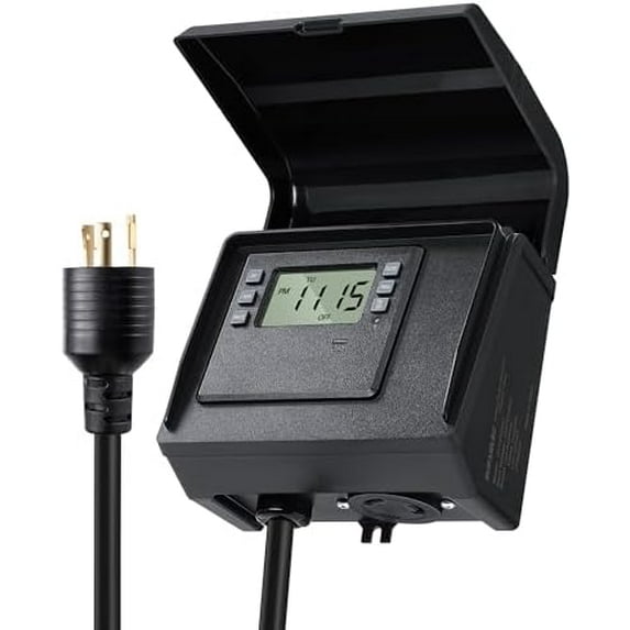 Digital Pool Timer for Above Ground Pools, NEMA L5-20R Twist-Lock Plug ...