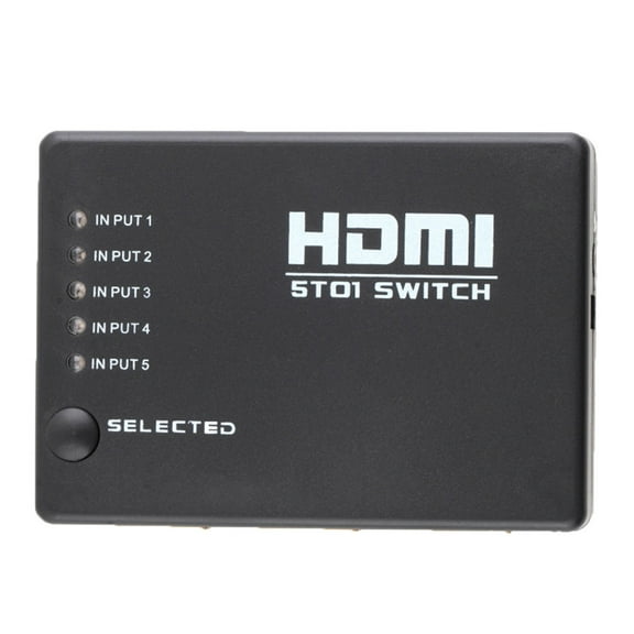 Digital Port Cable 5 Port 1080P Video HDMI Switch Switcher Splitter for HDTV DVD PS3 IR Remote