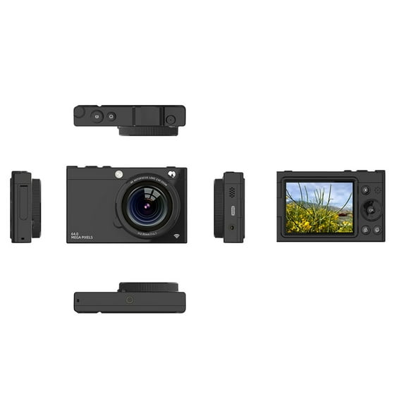 Digital Portable 4K CCD Digital Camera WiFi Digital Video Camera 64MP 2.83 Inch Screen Manual/Auto Focus 28X Digital Zoom Built In Flash 80 Filter Effects Birthday Festival For