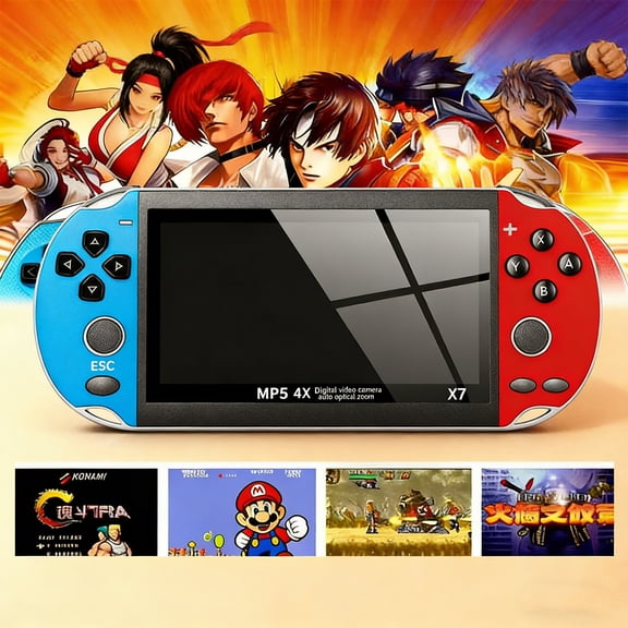 X7Plus 4.3Inch HD Screen Portable Audio Video Player Classic Play Built-in15000+ Games