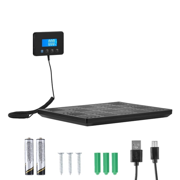 Digital Postal Scale 660lb Capacity Tare Function LCD Display for Mail Luggage with Battery and Charger