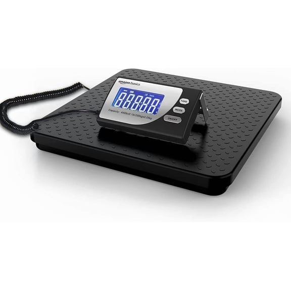 Digital Postal Scale with Tare Function, Heavy Duty, Aluminium Platform, 440 lb Capacity, Digital Shipping, Portable, Black