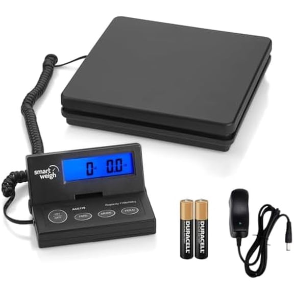 Digital Postal Shipping Scale, 110lb/50kg to 0.1oz/2g Precision, Hold Function, Separate Wall-Mount Screen, AC Adapter & Included
