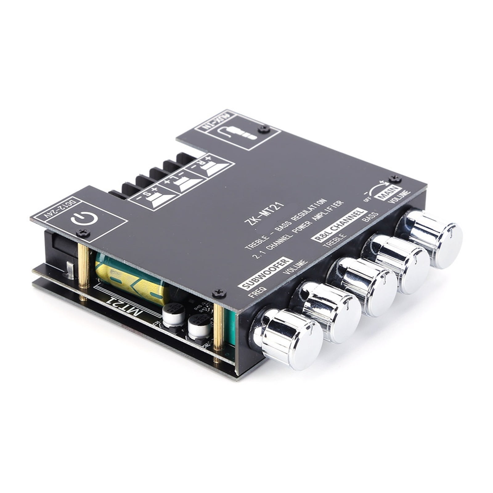 Digital Power Amplifier Board 2.1 Channel Subwoofer AUX Stereo BT 5.0 Bass Amp for Home ,Multi Modes