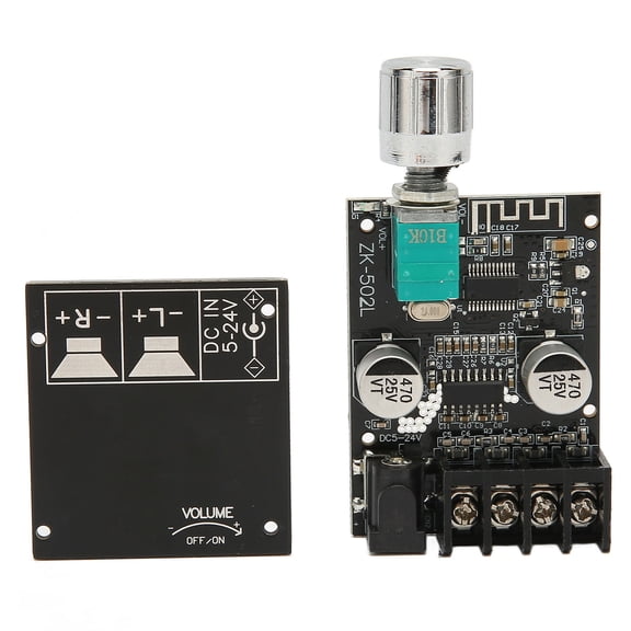 Digital Power Amplifier Board Bluetooth 5.0 Mini Stereo Amplifier Module 50W+50W with Volume Control