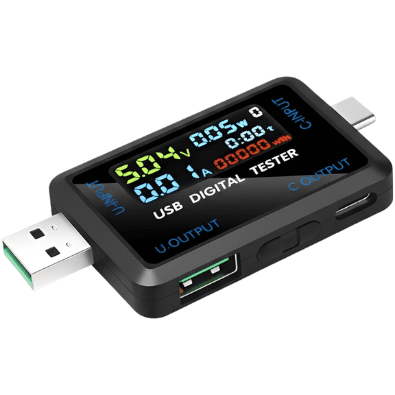 Digital Power Meter, DC 4.5-36V 0-8A, Voltage Current Capacity Tester, 240W Power Monitor with Color Display, USB & Type-C Ports, Lightweight