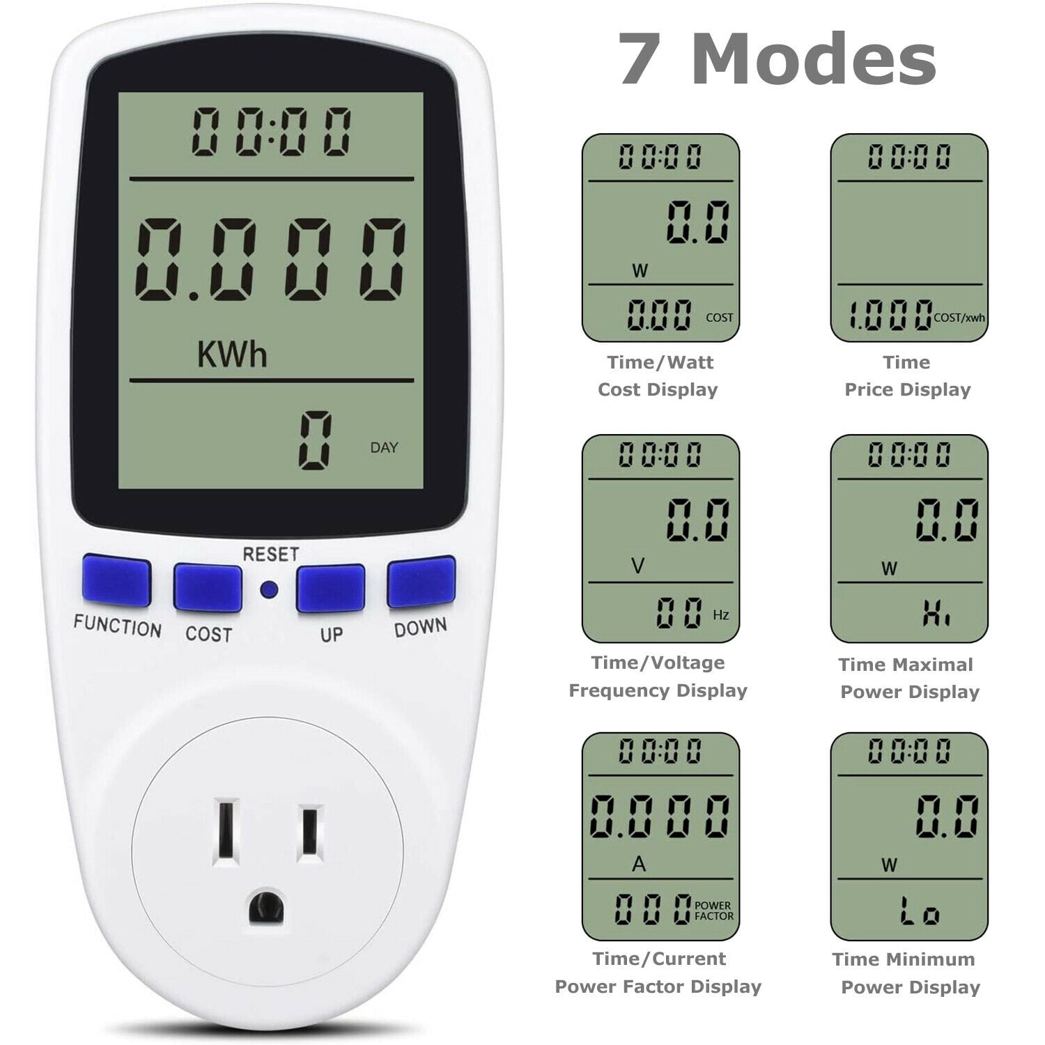 Digital Power Saving Energy Monitor Watt Amp Volt KWh Meter Electricity Analyzer