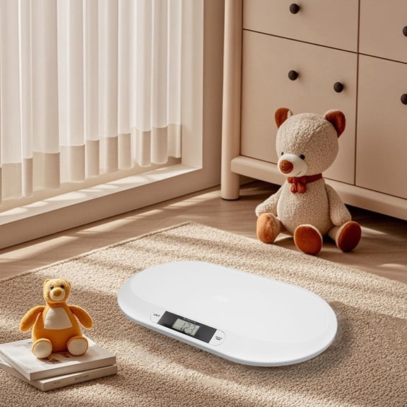 Digital Precise Baby & Pet Scale, 20kg/44lbs Max Capacity, Unit Switch KG/Lbs/St, White Weighing Scale for Infant, Cat, Small Dog