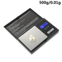 Digital Precision Jewelry Scale 500g x 0.01g | Stainless Steel Platform | Compact Electronic Weighing Scale | LCD Display | Portable for Gold, Gems, Herbs | Battery Powered