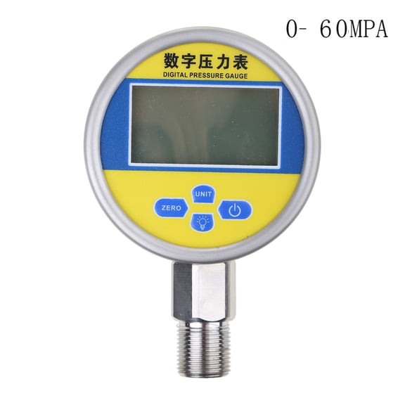 Digital Pressure Gauge with Bottom Connector & Rubber Protector 5 Units Switchable 3.15" Multipurpose Pressure Gauge