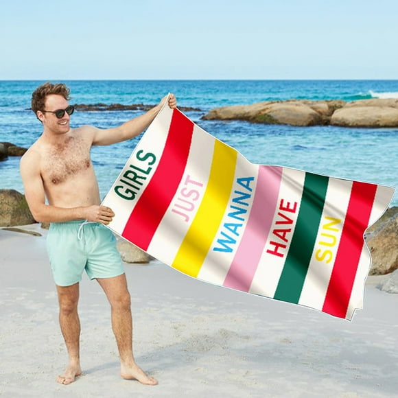 Digital Print Beach Towel, Ultra-Absorbent Quick-Drying Bath Sheet, Large Microfiber Sandproof Towel for Swimming, Travel, Picnic, Yoga