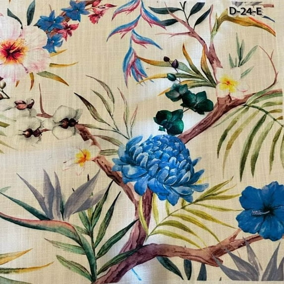 Digital Print Fabric - Cotton Hand - 58 Inch. in Width, | Home Decor, Blue Carnation / Sample 3x3 Inch