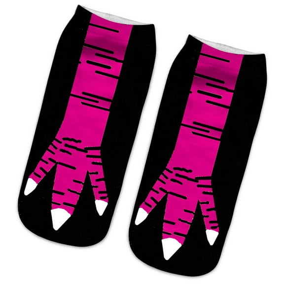 Digital Printed Chicken Claw Pattern Short Ankle Socks for Unisex Adults Novelty Funny Hosiery Halloween Gag Gift