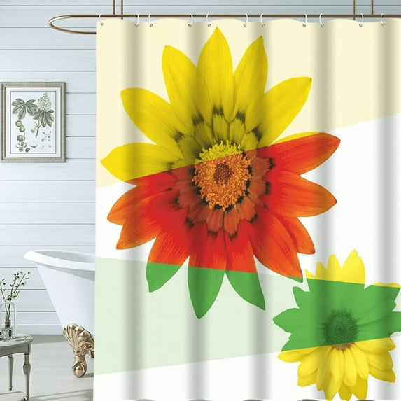 Digital Printed Shower Curtain Polyester Waterproof Bathroom Curtain Toilet Partition Shower Curtain 1.5M * 1.8M