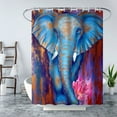 thumbnail image 1 of Digital Printed Waterproof Shower Curtain Mildew-proof And Anti-fog Bathroom Curtain Non-perforated Bathroom Curtain Elephant Series 1.8M * 2.0M, 1 of 7