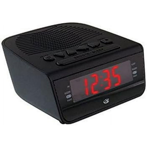 GPX Dual Alarm Clock Radio C224b - Digital AM/FM, Tabletop, Black