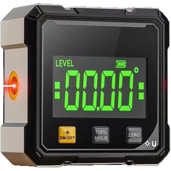 Digital Protractor 4-Sided Magnetic,Digital Spirit Level with LED Display,Rechargeable Inclinometer,0.2 Inclinometer