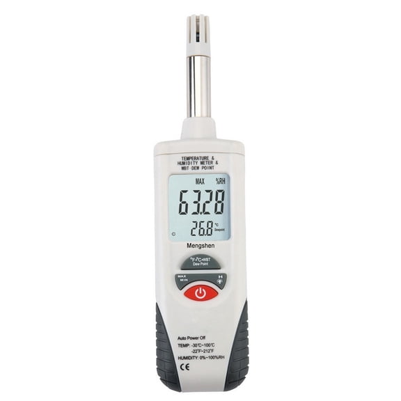 Digital Psychrometer - Handheld Backlight Temperature Humidity Meter Gau with Dew Point and Wet Bulb Temperature - Battery Included, M350