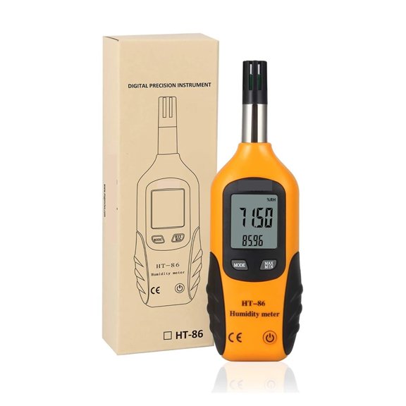 Digital Psychrometer Handheld Temperature Humidity Meter With Dew Point And Wet Bulb Temperature Plastic Shed Moisture Meter
