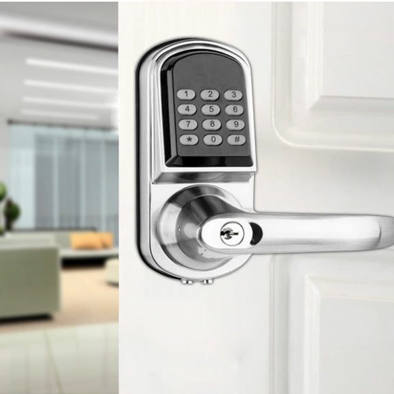 Digital Push Button Door Lock Entry Keypad Code Handle Door Left Hand Mechanical