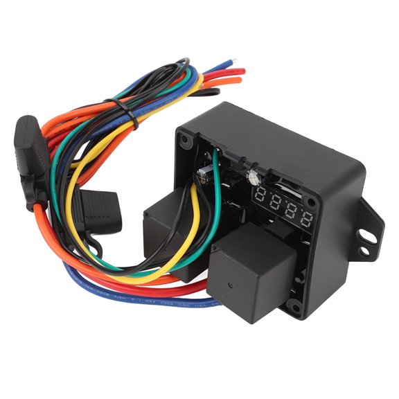 Digital Radiator Fan Controller Switch Kit 12V Adjustable Temperature Electric Fan Control Switch for Single and Dual Fans LED Temperature Screen Display Dual Relay 40A