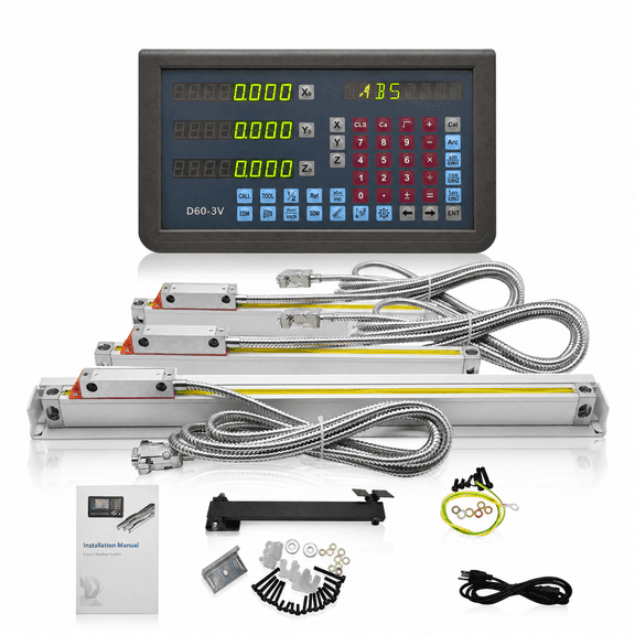 Digital Readout 3 Axis Dro Display with 3pcs 0.005mm Linear Glass Scale for Lathe Milling Machine