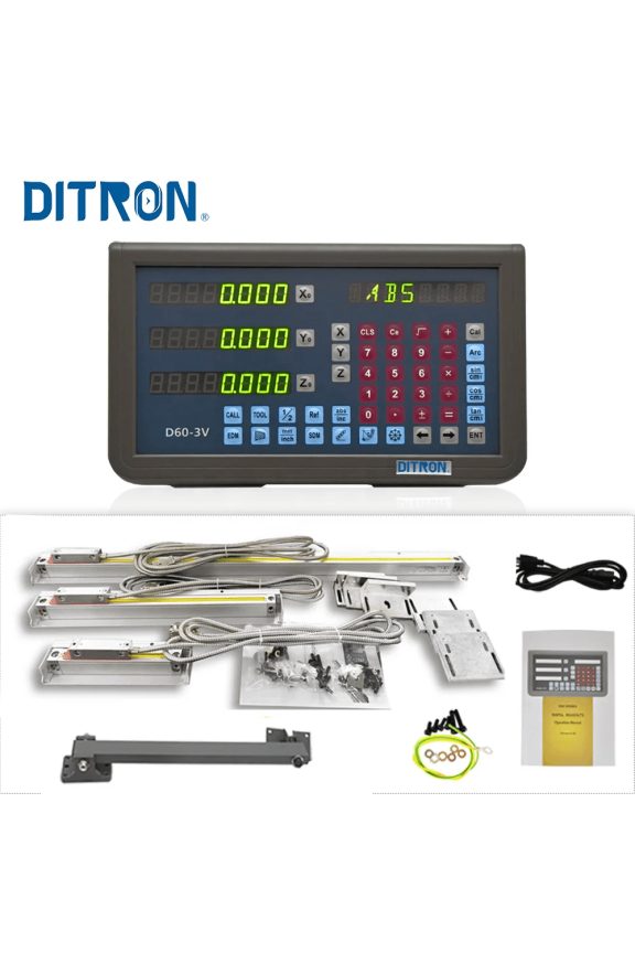 Digital Readout 3 Axis Dro Display with 3pcs 0.005mm Linear Glass Scale for Lathe Milling Machine