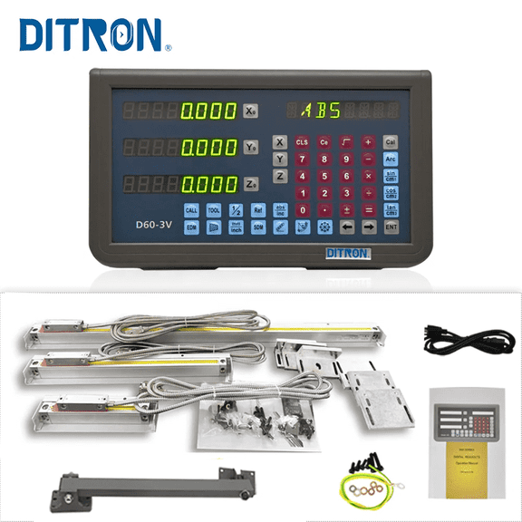 Digital Readout 3 Axis Dro Display with 3pcs 0.005mm Linear Glass Scale for Lathe Milling Machine