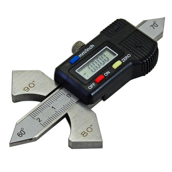 Digital Readout Welding Meter, Welding Test Ruler 4 Angle Display: 60, 70, 80, 90 Reading Inches, Metric, Inches