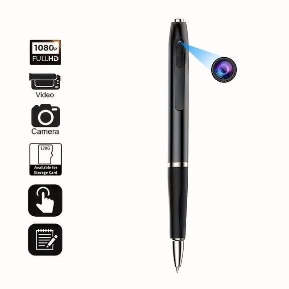 Digital Recording Pen, 32GB Portable USB MP3 Player with 1080P HD Mini Camera, Rechargeable Touch Control for Lectures, Meetings, Office, Home & Outdoor Monitoring