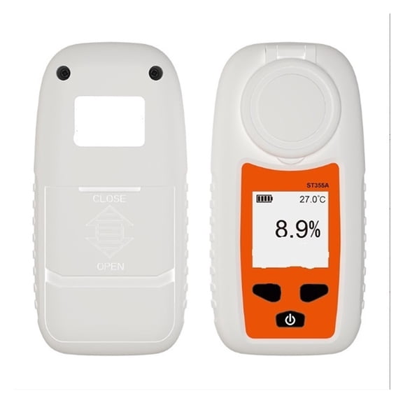 Digital Refractometer Meter Sugar Content Measuring Instrument Fruit Juice Beverage Wine Beer 0-35% Range ,Consistent Readings - WHITE_A