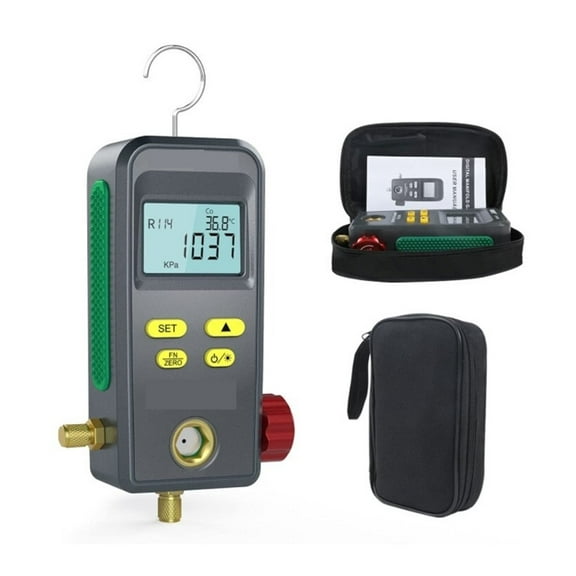 Digital Refrigeration Pressure Gauge Manifold Digital Vacuum Meter Pressure Manometer Temperature Tester ,Portable