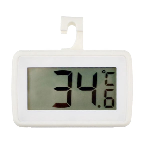 Digital Refrigerator Thermometer, Waterproof Freezer Room Thermometer,High Precision Fridge Alarm Thermometer with Hook for Kitchen Home,°C/°F Convertible(2.8Inch,White)
