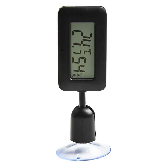 Digital Reptile Thermometer Hygrometer with 360 Degree Rotation LCD Display Suction Cup Temperature Humidity Monitor for Terrarium Lizard Hamster Habitat