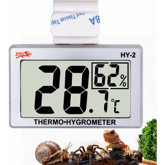 Digital Reptile Thermometer for Tank, Temperature and Humidity Monitor with Probe, Terrarium Thermometer Hygrometer for Gecko, Crested Gecko, Snake, Bearded Dragon Tank Accessories