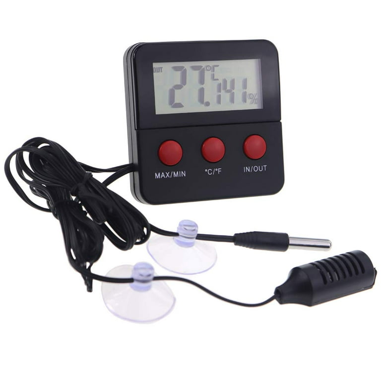 Digital Reptile Thermometer and Humidity Gauge Remote Probes