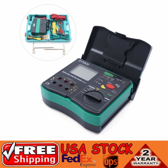Digital Resistance Meter Ground Earth Insulation Tester 0.01 to 2000 ohm DY5500