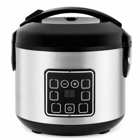 Digital Rice Cooker, 4-Cup (Uncooked) / 8-Cup (Cooked), Steamer, Grain Cooker, Multicooker, 2 Qt, Stainless Steel Exterior, ARC-914SBD