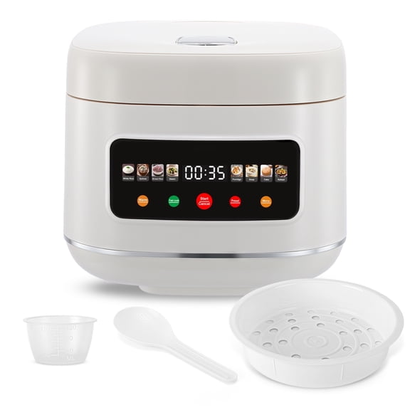 Digital Rice Cooker, 8-Cup 5.5QT Rice Maker, 8-in-1 Smart Multi-Cooker, 24-Hour Timer & Keep Warm, Non-Stick Inner Pot, White