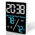 thumbnail image 1 of Digital Room Thermometer Hygrometer Alarm Clock for Desk, Indoor Humidity and Temperature Measurement with LED Display, 1 of 7