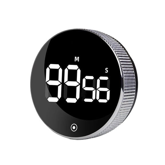 Digital Rotating Kitchen Timer, Magnetic Countdown Clock with Large LED Display, Cooking Reminder Alarm for Food Baking Management