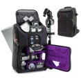 thumbnail image 1 of Digital SLR Camera Backpack (Purple) with 15.6" Laptop Compartment by USA Gear features Padded Custom Dividers , Tripod Holder , Rain Cover and Storage for DSLR Cameras by Nikon , Canon , Sony & More, 1 of 9