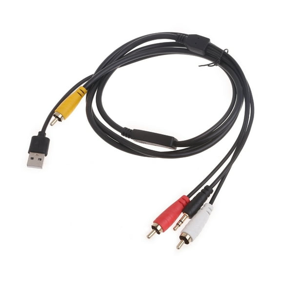 Digital SPDIF Coaxial to Analog RCA & 3.5mm AUX Sound Conversion Cable with USB Power Supply Cable for HDTV Amplifier