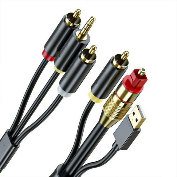 Digital SPDIF/Optical & Coaxial To Analogs & 3.5mm Stereo Adapter Cable