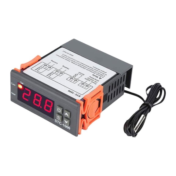Digital STC1000 Temperature Controller Thermostat for Aquarium, Hatching Machine, Seafood - AC 110-220V, DC 12/24V