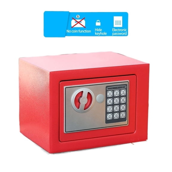 Digital Safe Box Mini Steel Safes Money Bank Small Household Password Key Safety Security Box Keep Cash Jewelry Document ,Upgraded Security Combination Lock