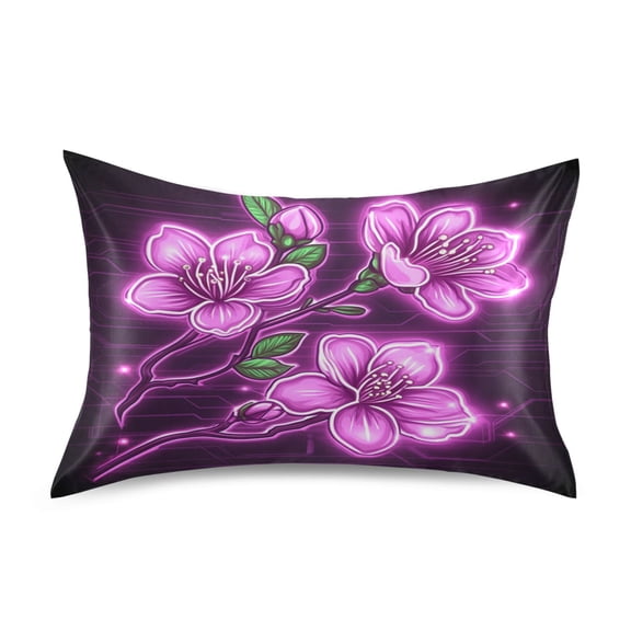 Digital Sakura Blossom Luxury Silky Soft Pillowcase Standard Size Wrinkle Resistant Envelope Closure 20x26in