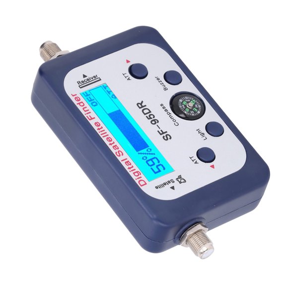 Digital Satellite Signal Finder Meter with LCD Display, 950-2150MHz Frequency Range, 13-18V DC Power, Backlit Screen for Satellite Alignment